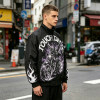 DTG Print Applique Vintage Racing Jacket | Gothic Graphic Skull Flame Jacket | Streetwear Manufacturer