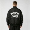 DTG Print Applique Vintage Racing Jacket | Gothic Graphic Skull Flame Jacket | Streetwear Manufacturer