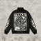 DTG Print Vintage Racing Jacket | Graphic Flame Oversized Bomber | Streetwear Manufacturer