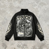 DTG Print Vintage Racing Jacket | Graphic Flame Oversized Bomber | Streetwear Manufacturer
