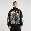 DTG Print Vintage Racing Jacket | Graphic Flame Oversized Bomber | Streetwear Manufacturer
