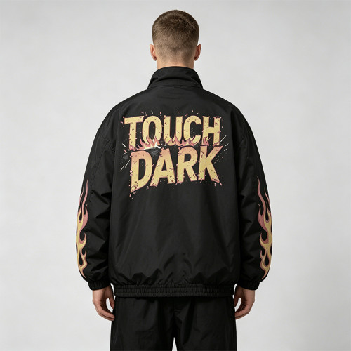 DTG Print Monster Truck Flame Jacket | Vintage Graphic Racing Streetwear | OEM Streetwear