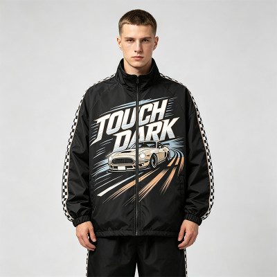 Patchwork DTG Screen Print Racing Jacket | Y2K Vintage Windbreaker | Streetwear Manufacturer