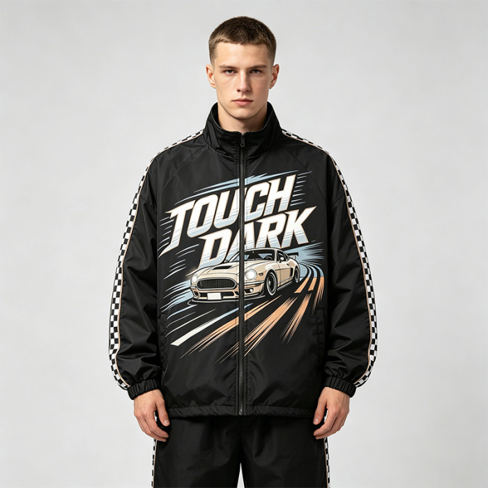 Patchwork DTG Screen Print Racing Jacket | Y2K Vintage Windbreaker | Streetwear Manufacturer