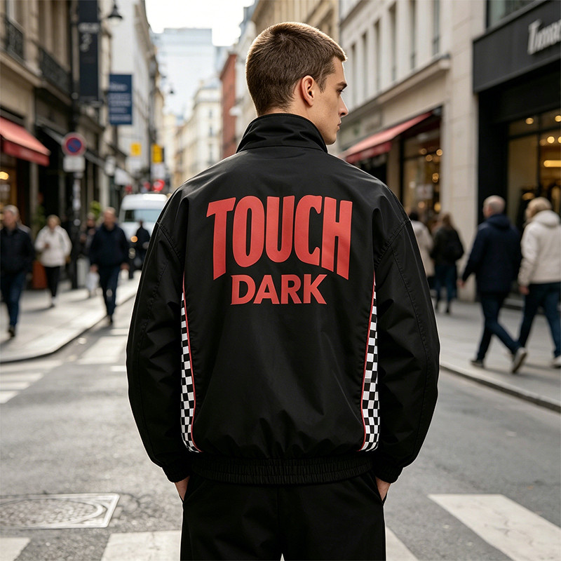 Patchwork Screen Print Vintage Racing Jacket
