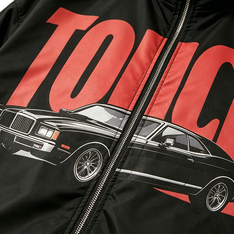 Patchwork Screen Print Vintage Racing Jacket