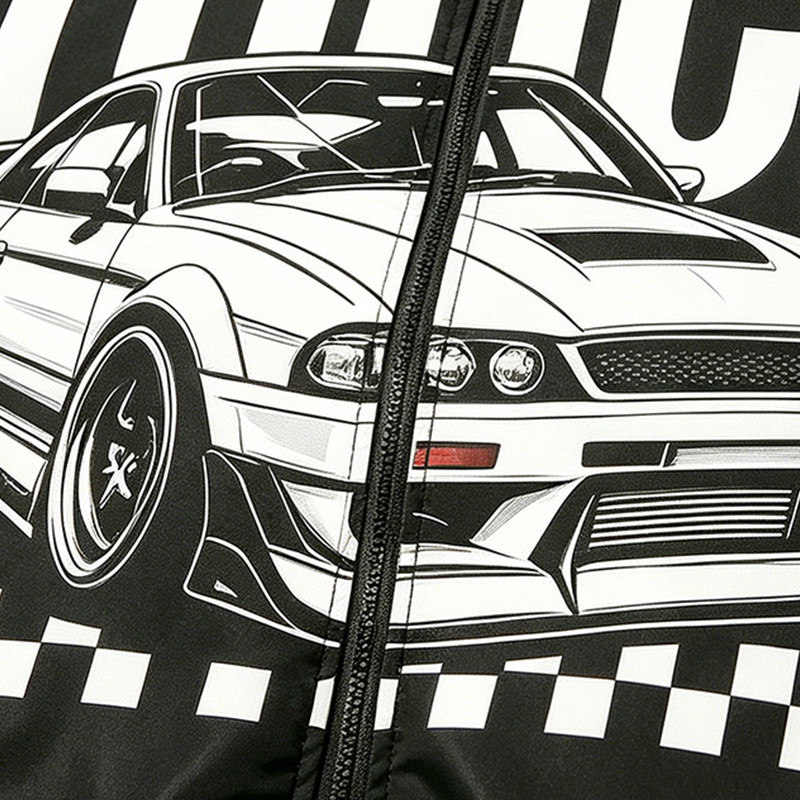 DTG and Screen Print Patchwork Vintage Racing Jacket