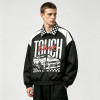DTG and Screen Print Patchwork Vintage Racing Jacket | Checkerboard Race Car Graphic Jacket | OEM Streetwear