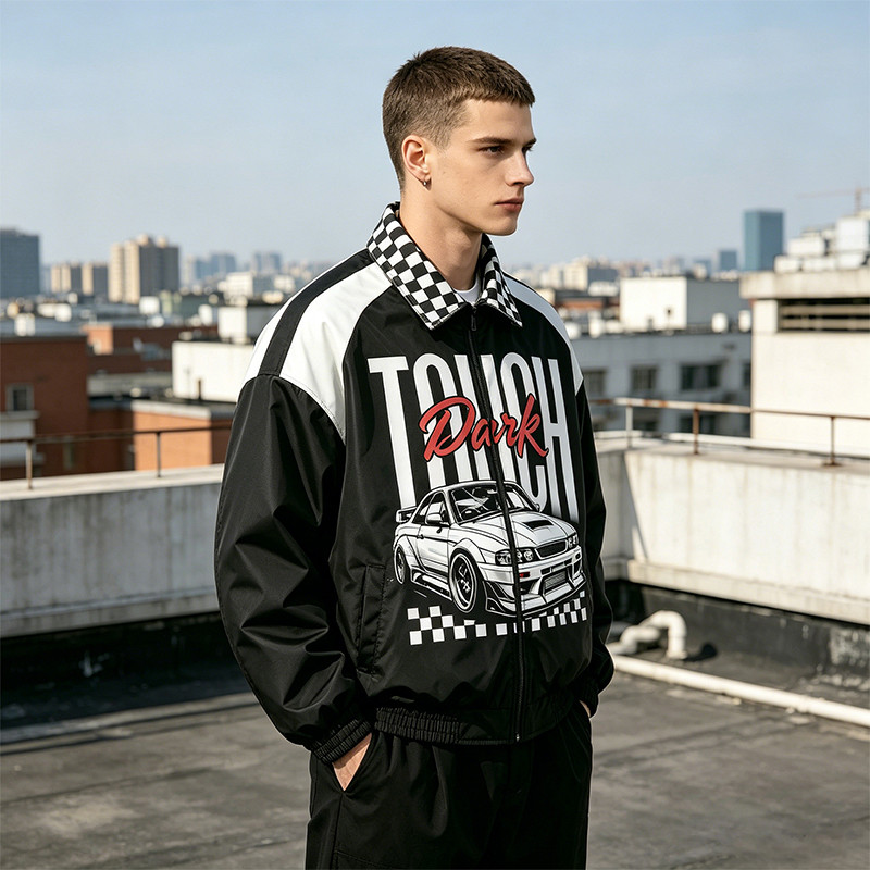 DTG and Screen Print Patchwork Vintage Racing Jacket