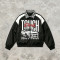 DTG and Screen Print Patchwork Vintage Racing Jacket | Checkerboard Race Car Graphic Jacket | OEM Streetwear