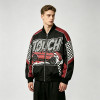 DTG Print Patchwork Screen Print Biker Jacket | Vintage Racing Jacket | Custom Streetwear Manufacturer