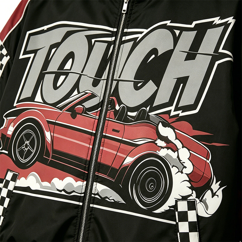 DTG Print Patchwork Screen Print Biker Jacket