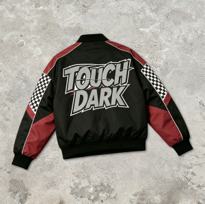 DTG Print Patchwork Screen Print Biker Jacket | Vintage Racing Jacket | Custom Streetwear Manufacturer