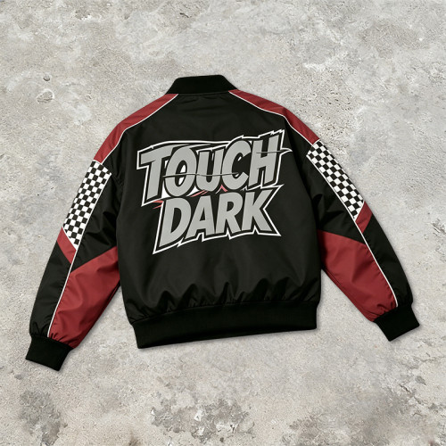 DTG Print Patchwork Screen Print Biker Jacket | Vintage Racing Jacket | Custom Streetwear Manufacturer