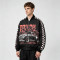 Screen and DTG Print Patchwork Snake Car Racing Jacket | Checkerboard Sleeve Vintage Jacket | OEM Streetwear