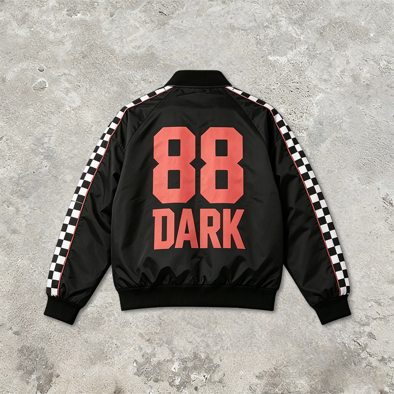 Screen and DTG Print Patchwork Snake Car Racing Jacket