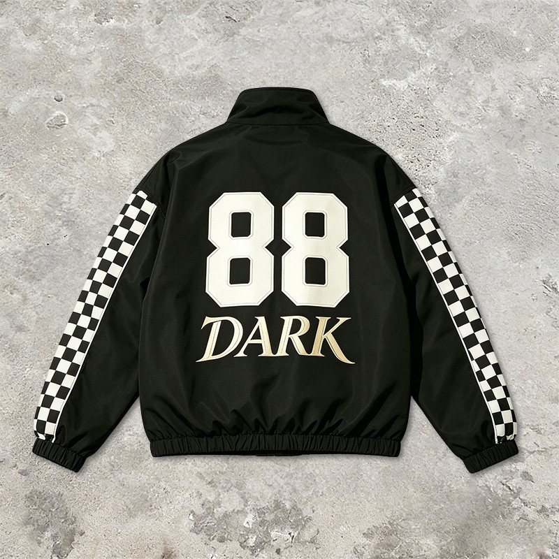 Applique Screen and DTG Print Patchwork Racing Jacket