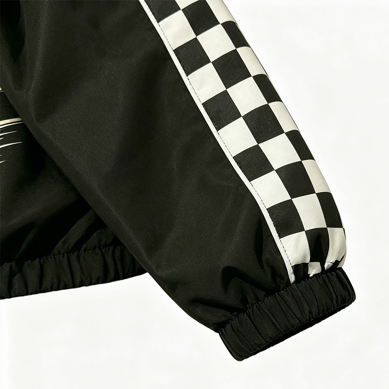 Applique Screen and DTG Print Patchwork Racing Jacket