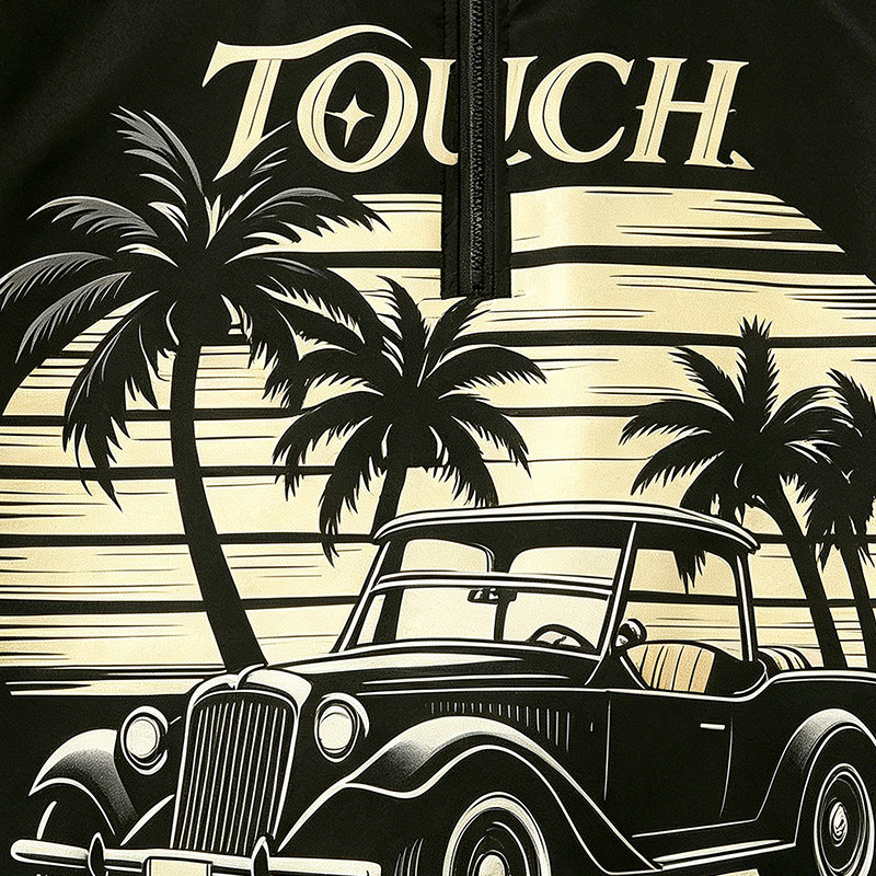 Applique Screen and DTG Print Patchwork Racing Jacket