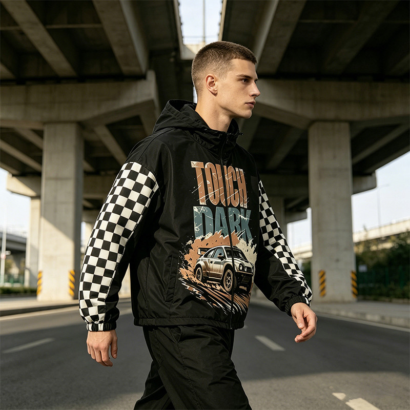 Screen and DTG Print Patchwork Jacket