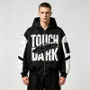 Screen Print Color Block Patchwork Jacket | Vintage Racing Hooded Jacket | Crack Print Street Windbreaker | OEM Streetwear