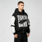 Screen Print Color Block Patchwork Jacket | Vintage Racing Hooded Jacket | Crack Print Street Windbreaker | OEM Streetwear