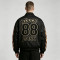 DTG Print and Applique Vintage Racing Jacket | Oversized Flame Graphic Jacket | Custom Streetwear