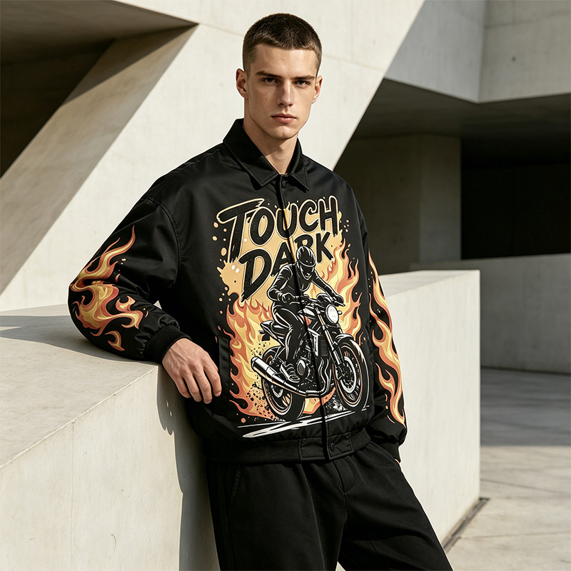 DTG Print and Applique Vintage Racing Jacket
