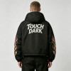 Applique DTG Print Vintage Racing Hooded Jacket | Flame Skeleton Moto Graphic | Custom Streetwear