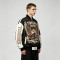 DTG Print Color Block Patchwork Applique Jacket | Retro Wing Graphic Racing Jacket | Clothing Manufacturer