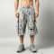 Vintage Washed Spray Dye Applique Cropped Pants | Distressed Ripped Cargo Street Trousers | OEM Streetwear