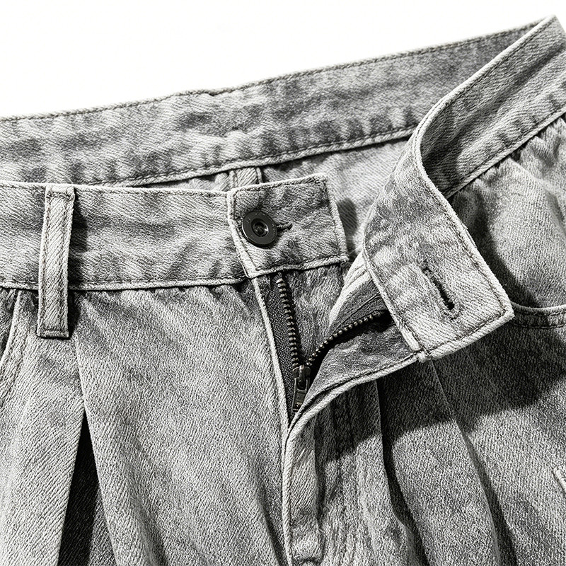 Vintage Washed Spray Dye Applique Cropped Pants