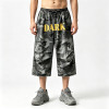 Washed Spray Dye Screen and DTG Print Pants | Distress Ripped | Vintage Camo Cropped Cargo Pants | OEM Streetwear