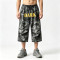 Washed Spray Dye Screen and DTG Print Pants | Distress Ripped | Vintage Camo Cropped Cargo Pants | OEM Streetwear