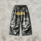 Washed Spray Dye Screen and DTG Print Pants | Distress Ripped | Vintage Camo Cropped Cargo Pants | OEM Streetwear
