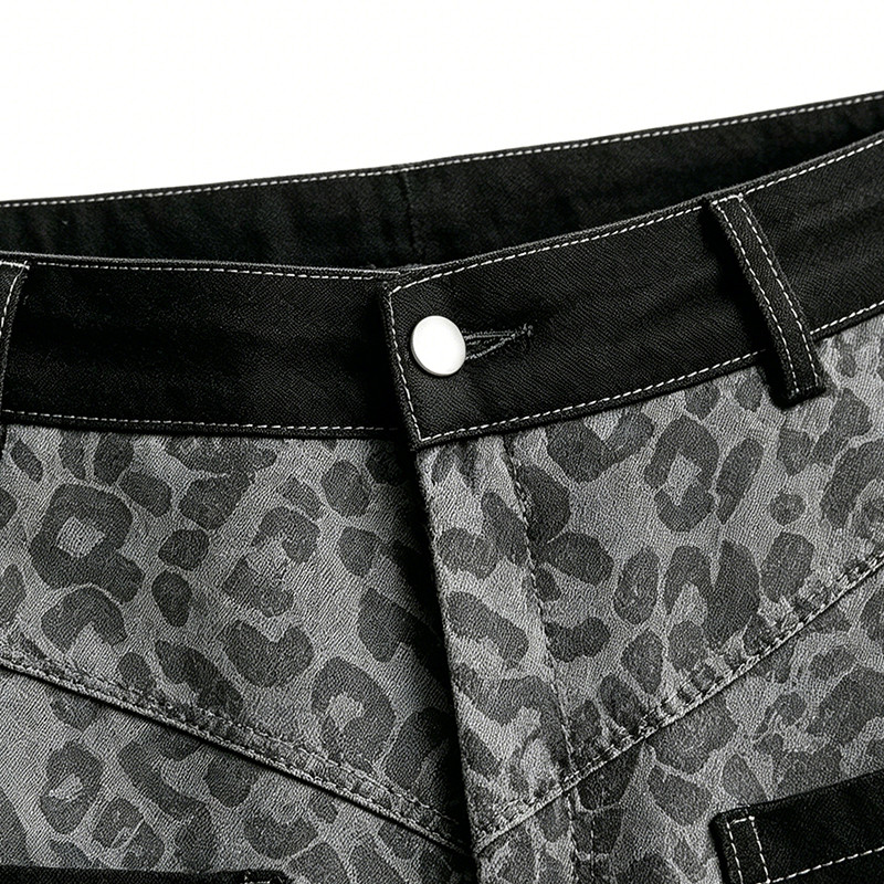 Distressed Ripped Embroidery Cropped Pants