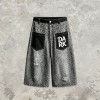 Distressed Ripped Embroidery Cropped Pants | Leopard Vintage Cropped Denim Pants | Custom Streetwear