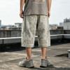 Applique Washed Heat Transfer Print Cropped Jeans | Distressed Ripped Vintage Pants |OEM Streetwear