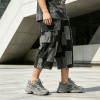 Washed and Patchwork Vintage Cropped Pants | 100% Cotton Wide Leg Baggy Denim Shorts | OEM Streetwear