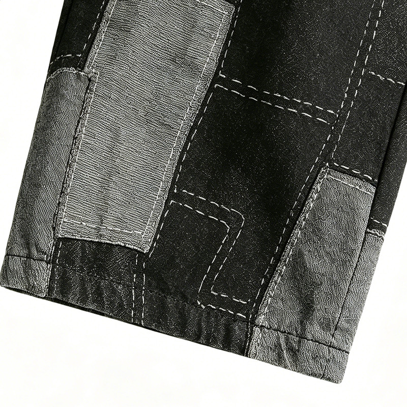 Washed and Patchwork Vintage Cropped Pants