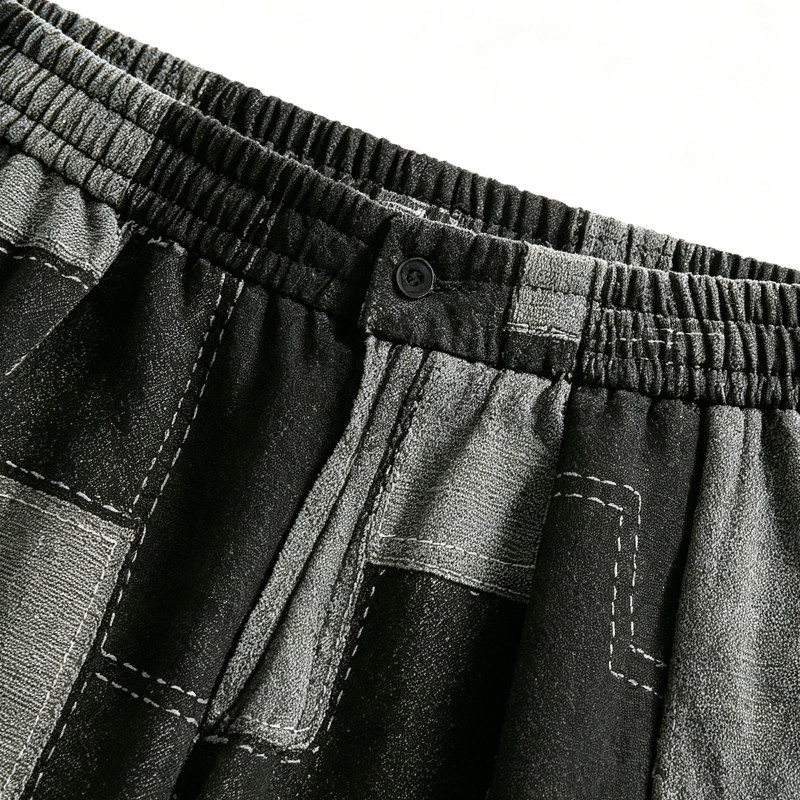 Washed and Patchwork Vintage Cropped Pants