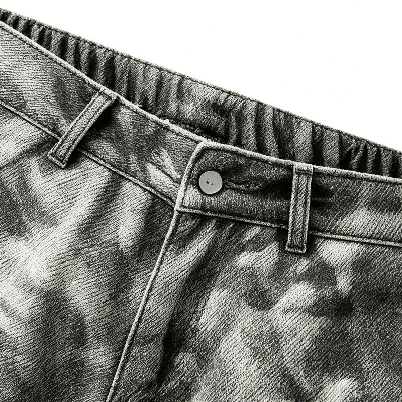 Washed Spray dye Heat Transfer Print Cropped shorts