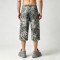 Washed Spray dye Heat Transfer Print Cropped shorts | Distressed Ripped Leopard Baggy Pants | Custom Streetwear