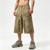 Applique Washed Spray Dye Vintage Cargo Pants | Distressed Ripped Capri Shorts | Streetwear Manufacturer
