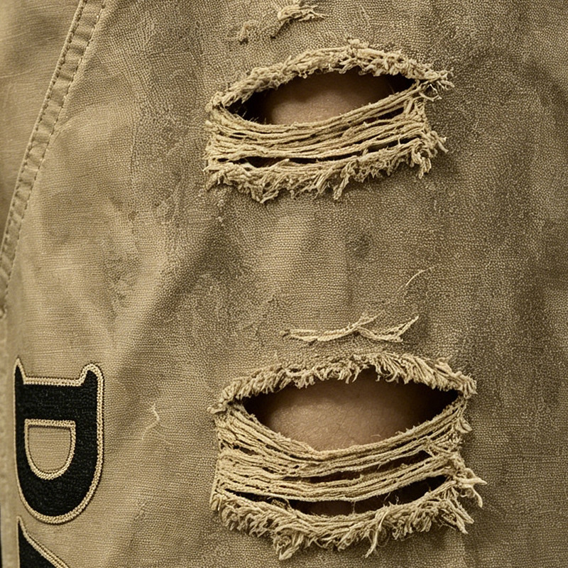 Applique Washed Spray Dye Vintage Cargo Pants