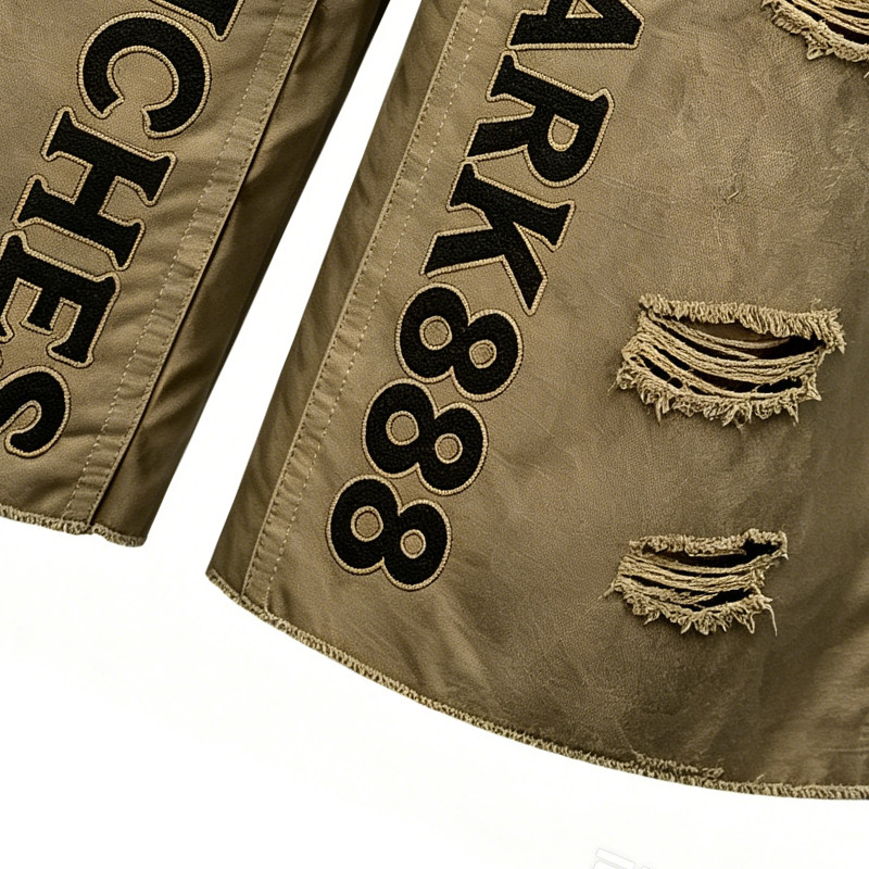 Applique Washed Spray Dye Vintage Cargo Pants