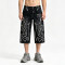 Applique Vintage Black Washed Spray Dye Cropped Pants | Distressed Ripped and Abrade | Custom Streetwear