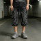 Applique Vintage Black Washed Spray Dye Cropped Pants | Distressed Ripped and Abrade | Custom Streetwear