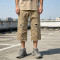 Washed Spiderweb Applique Cropped Pants | Distressed Ripped Streetwear Jeans | Custom Streetwear