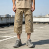 Washed Spiderweb Applique Cropped Pants | Distressed Ripped Streetwear Jeans | Custom Streetwear
